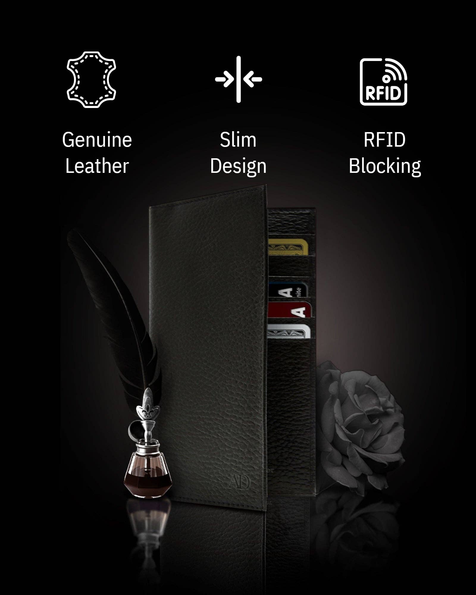 Access Denied Accessories - Wholesale Wallet - Unisex - Genuine Leather Checkbook Cover For Women &Men RFID Blocking20