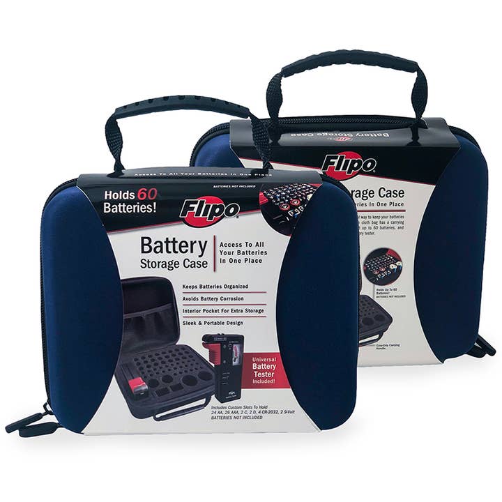 Flipo Group, Ltd. - Wholesale Small/Handheld Appliance - 60-compartment Fabric Battery Storage Case with Tester