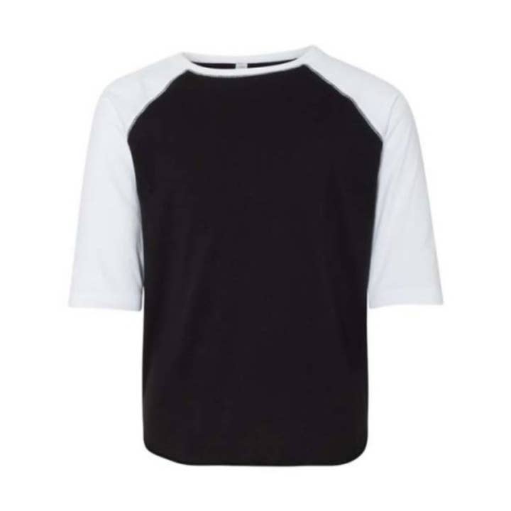 Baseball-T-Shirt aus feinem Jersey mit Dreiviertelärmeln für Jugendliche für den Großhandel von Mermaid of Hilton Head