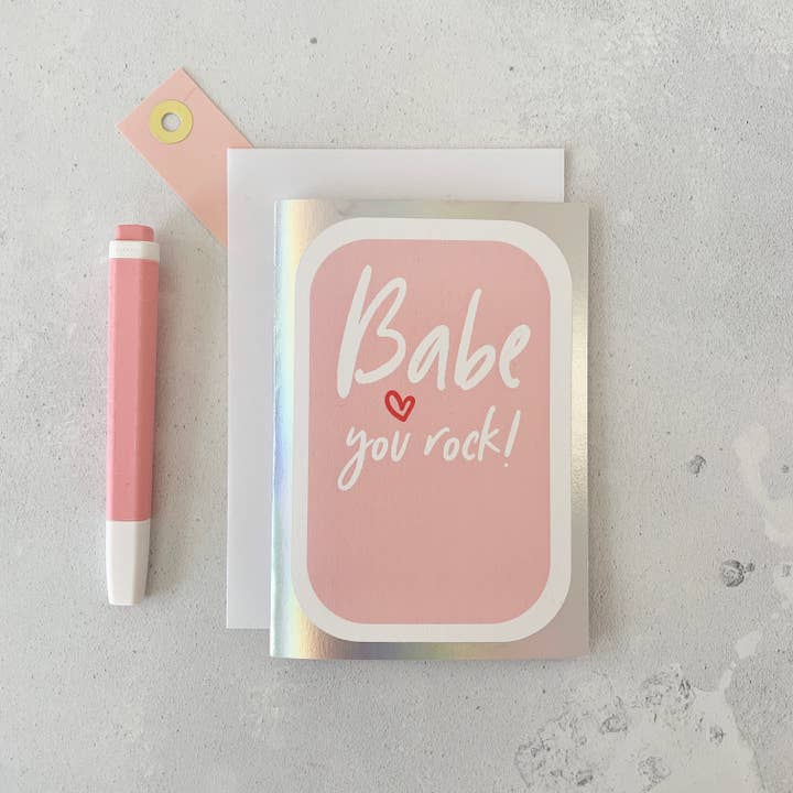 Babe You Rock Card for wholesale by Always Sparkle