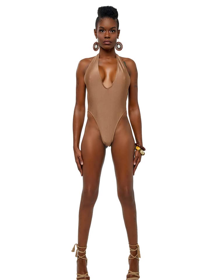 Colette Halter Bikinihose in Schokolade für den Großhandel von Novados Swim