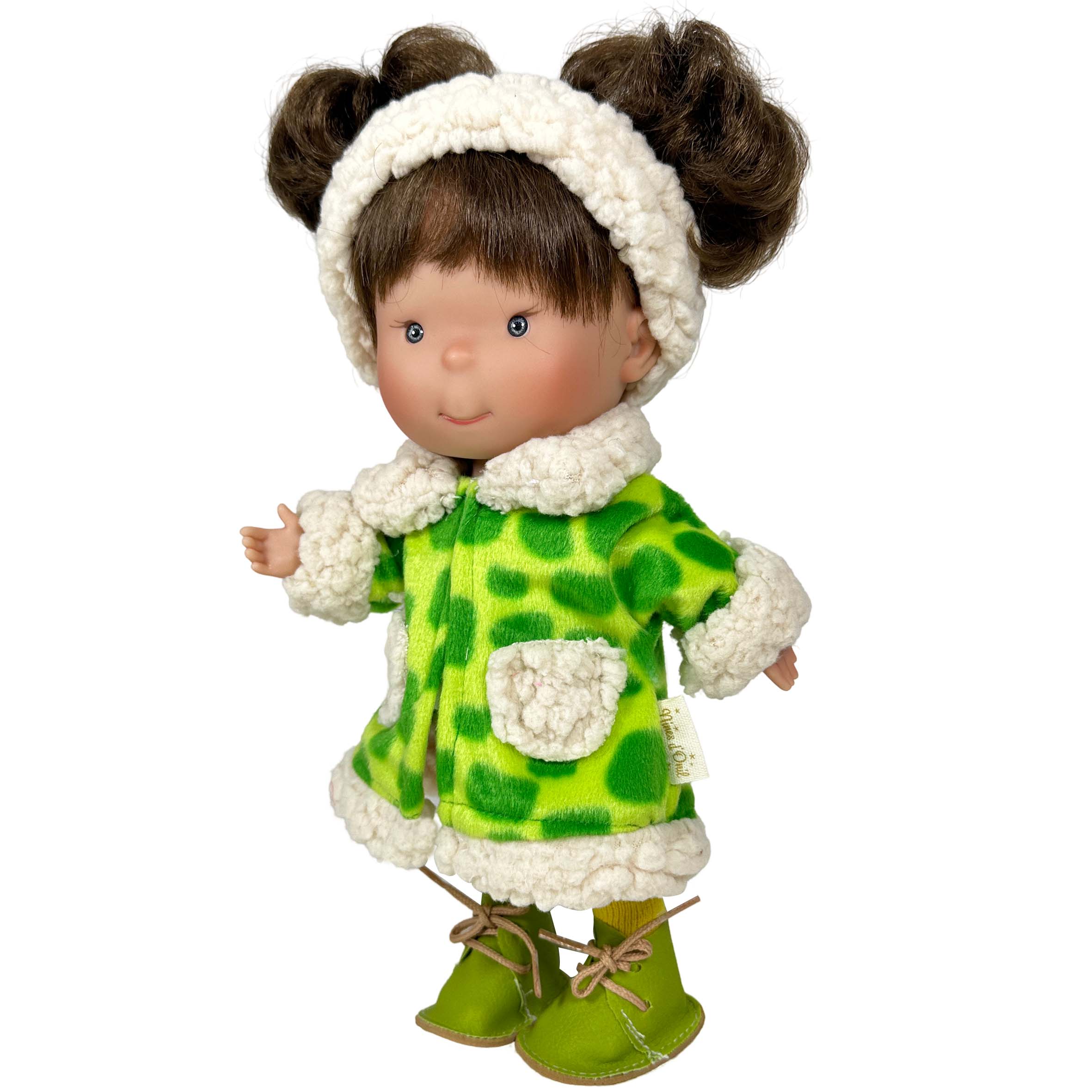 Nines Artesanals d'Onil Dolls – wholesale Docka - Barn – Pippa Docka med grön rock6
