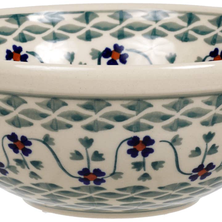 Bowl, Round, 6.75" in "Woven Pansies" by Manufaktura | M090T-RV for wholesale by Polish Pottery Outlet