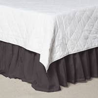 Black Solid Bed Skirt Twin Size 39"W x 76"L-Drop-18" for wholesale by Patch Magic