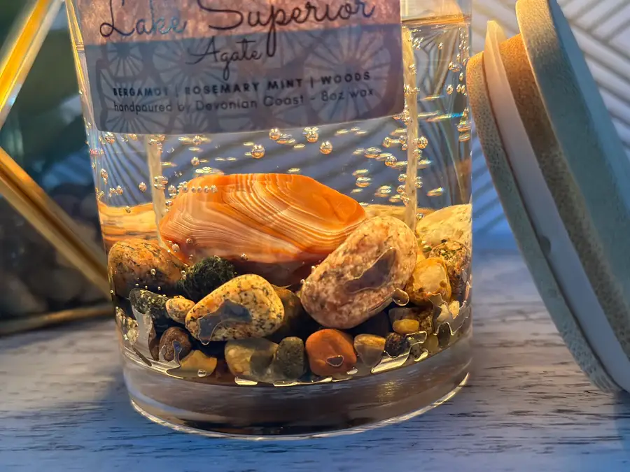 Devonian Coast - Wholesale Novelty Candle - Lake Superior Agate Gel Candle – Large 8oz Wax6