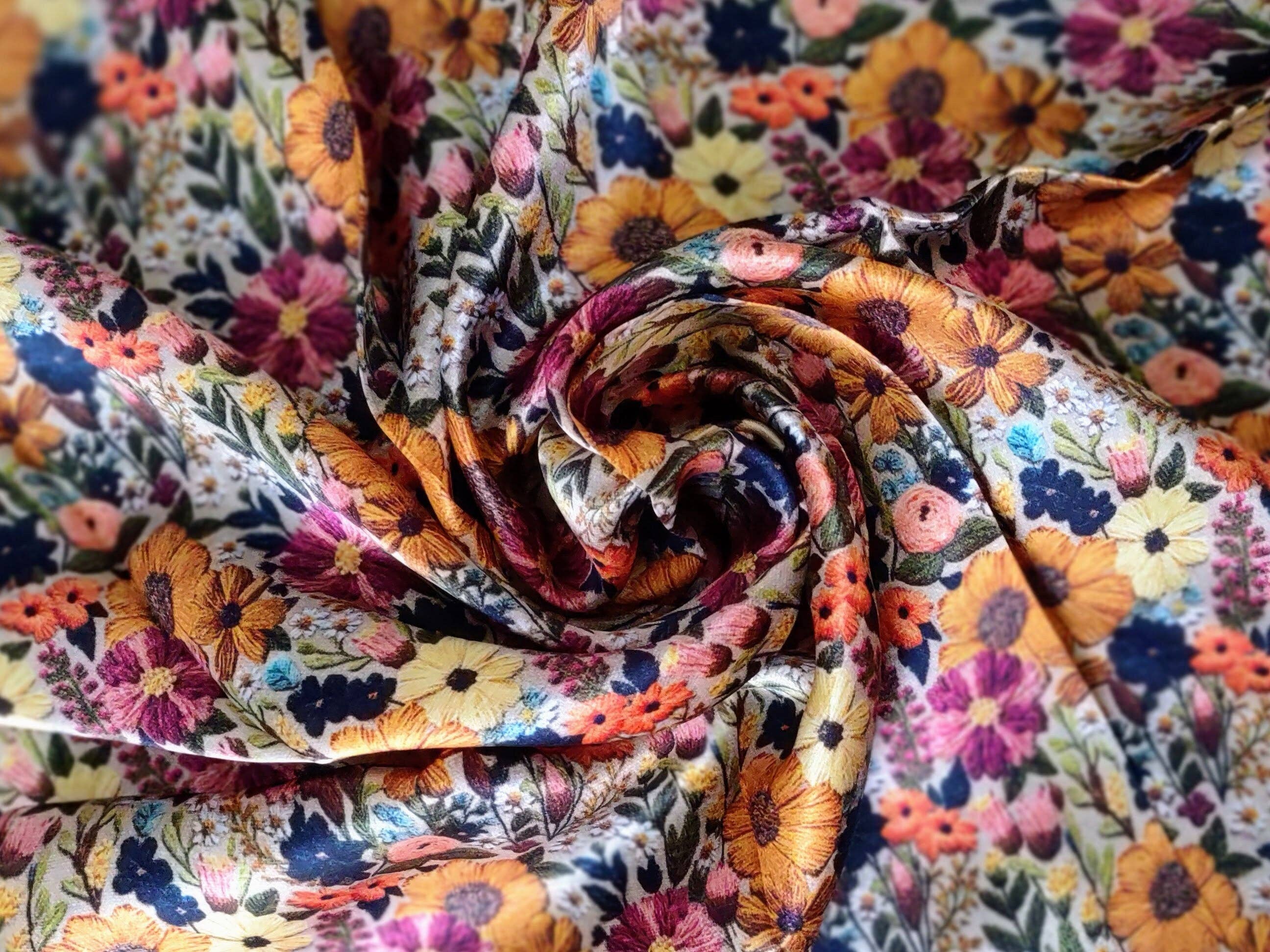 Double B Wild Rags - Wholesale Scarf - Women's - Wild Rag 100% SILK Ivory and Gold Embroidered print Western Neck Scarf Bandanna by Double B Wild Rags3