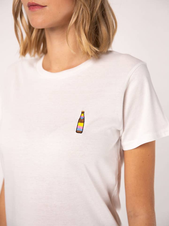 Cola Mix | Embroidered Women Organic Cotton T-Shirt for wholesale by Fashion Drinks