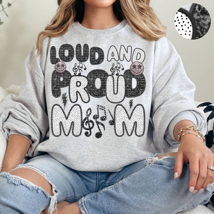 Estampado DTF de bordado falso de Loud and Proud Sports Mom para venta al por mayor de Simple Tymes