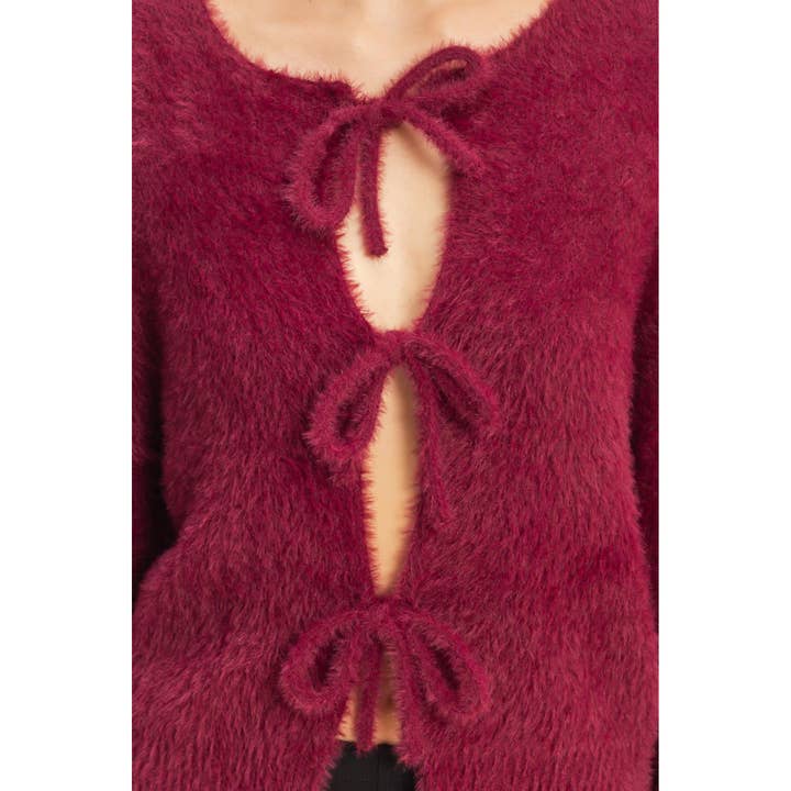 HYFVE - Wholesale Cardigan - Women's - Fuzzy Sweater With Unique Front Ties24