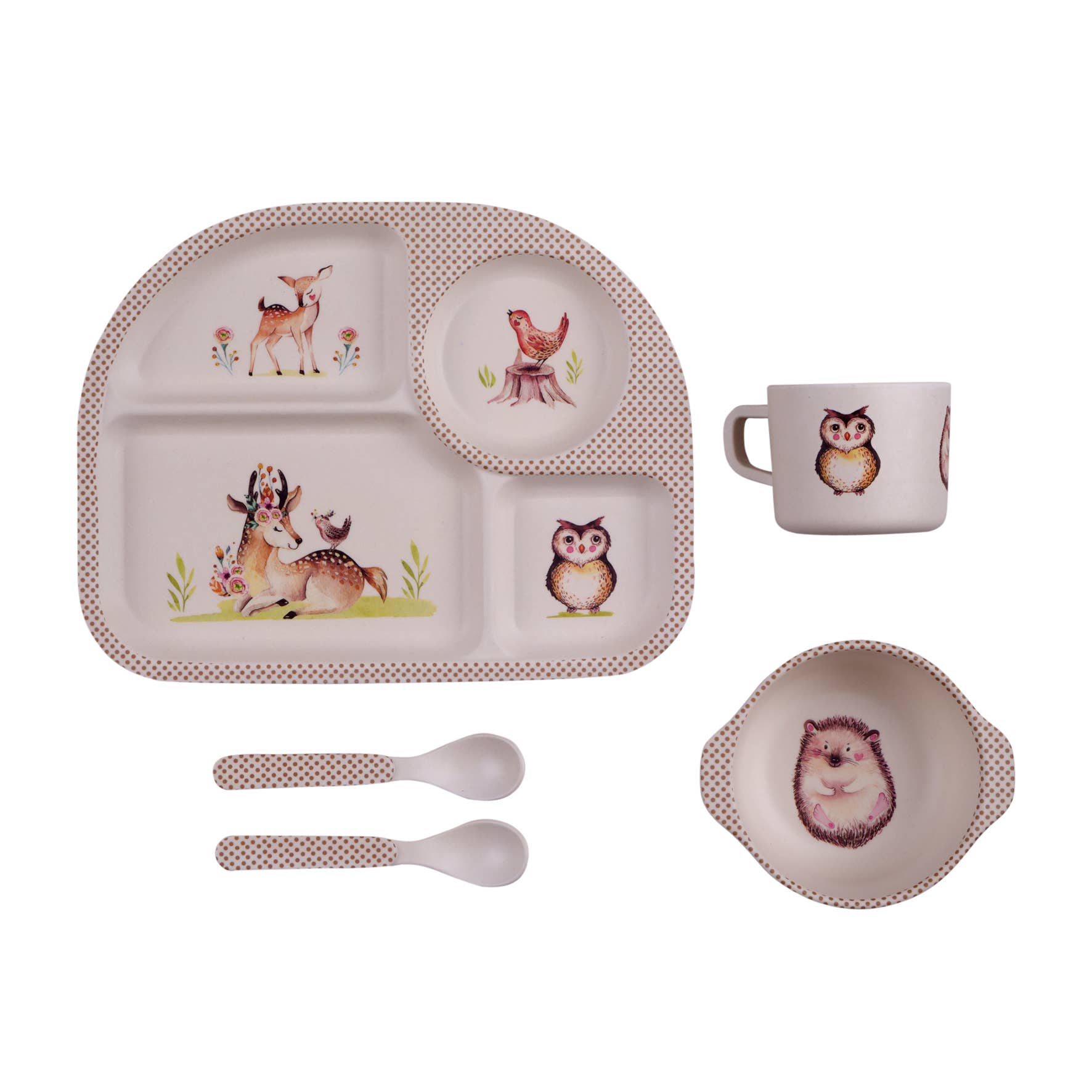 Barbo Toys – wholesale Servisset – Barn och baby – Wood Friends 4-rums måltidsset4