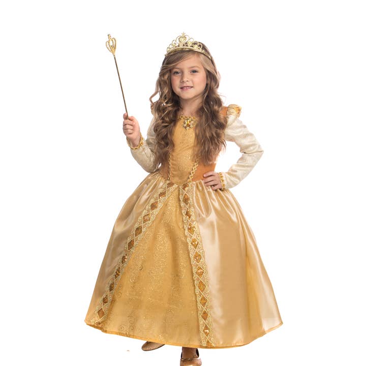 Dress Up America - Vendita all'ingrosso Costume di carnevale - Bambini - Maestoso costume da principessa dorata0