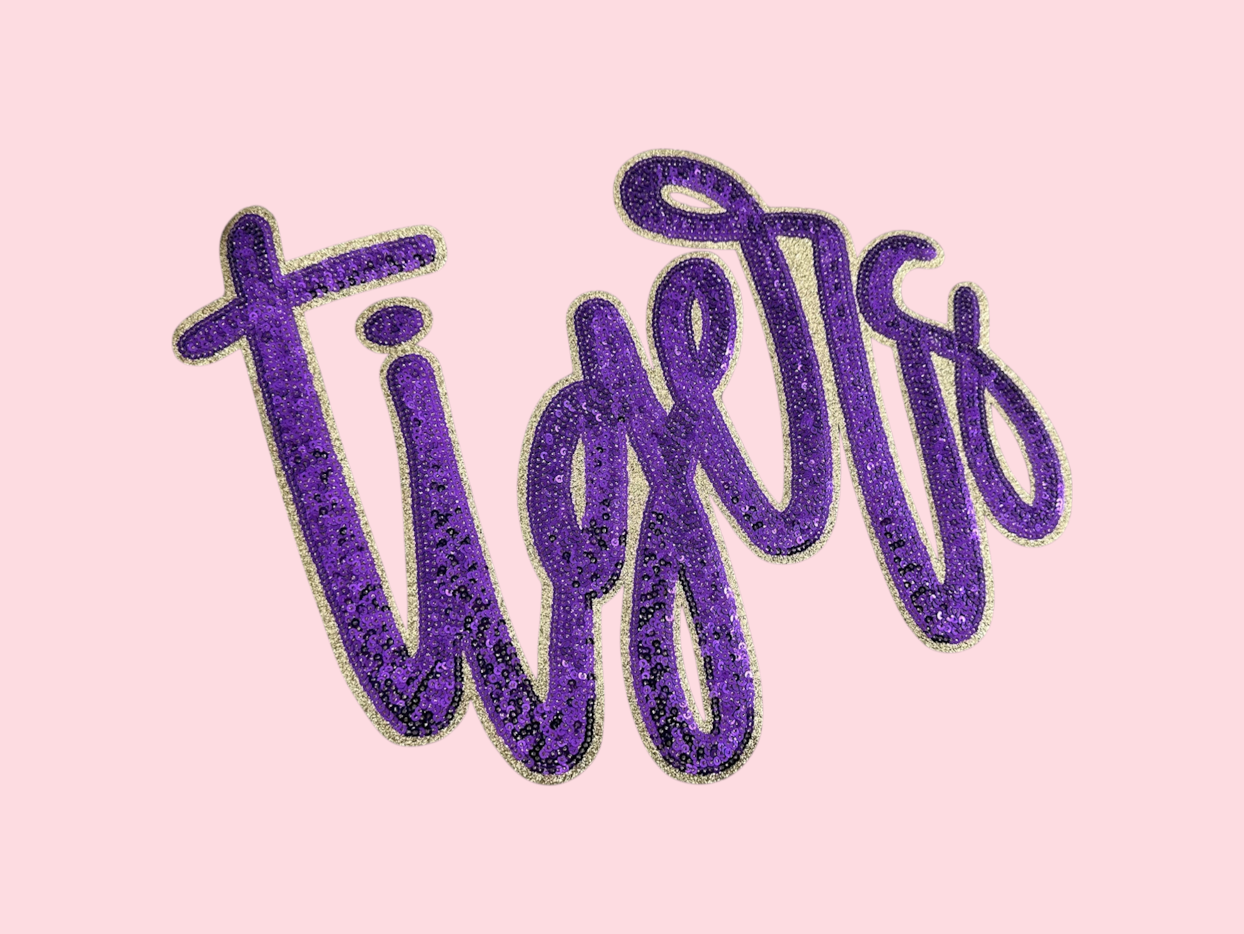 Rosie Posie Patches - Wholesale Patch - Tigers Mascot Purple and Gold Sequin Iron On Patch1