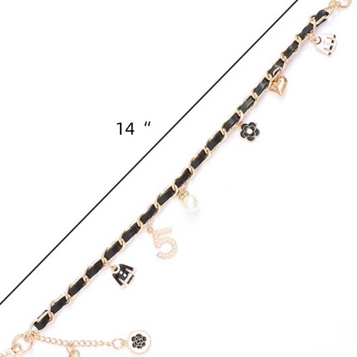 Leto Accessories - Wholesale Bag Strap - Women's - Inspired Pearl&Leather Interwoven Bag Charm Chain Strap2