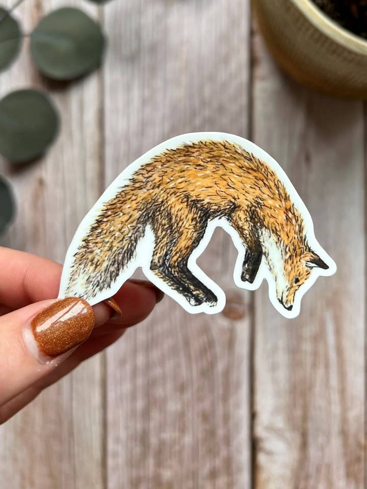 Fox Hop Premium Vinyl Sticker for wholesale by Fox & Fables
