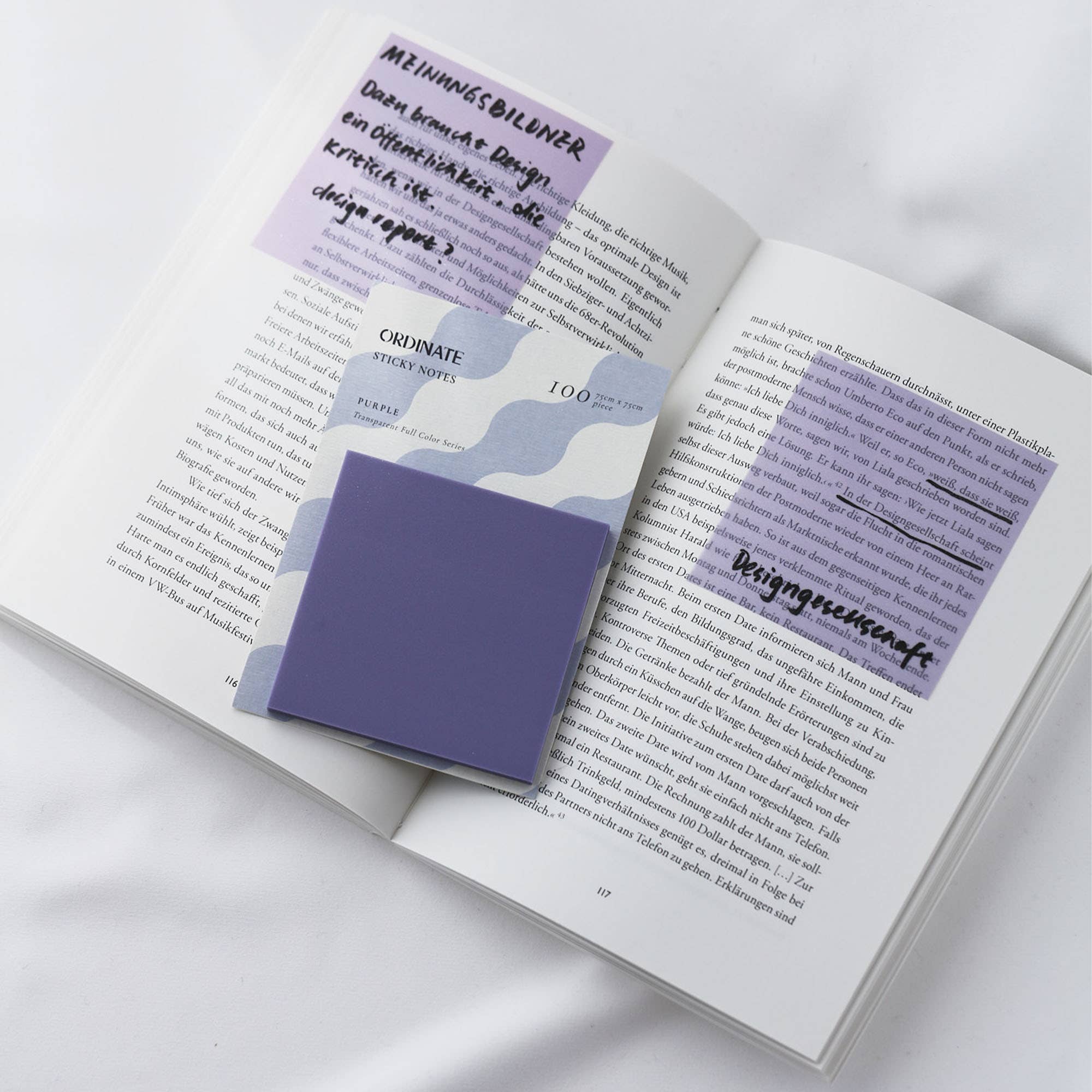 Ordinate - Wholesale Sticky Notes - Purple | Clear Transparent Sticky Notes4