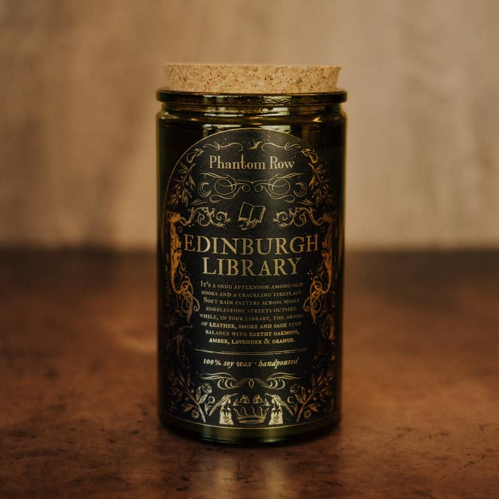 Phantom Row - Wholesale Jar/Filled Candle - Edinburgh Library | Literary & Gothic-Inspired Jar Candle