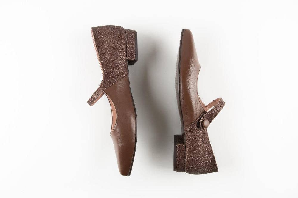 Zapatos Cortel - Wholesale Flats - Women's - Dorothy Glitter Brown Shoe2