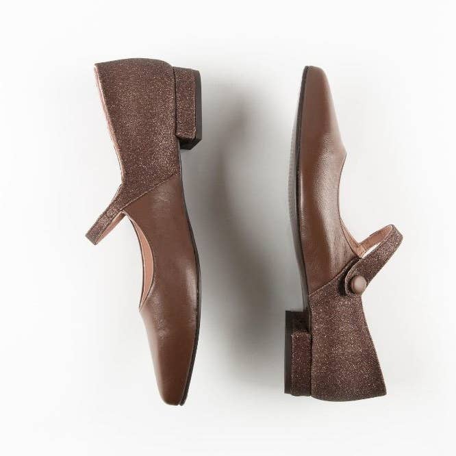 Zapatos Cortel - Wholesale Flats - Women's - Dorothy Glitter Brown Shoe2