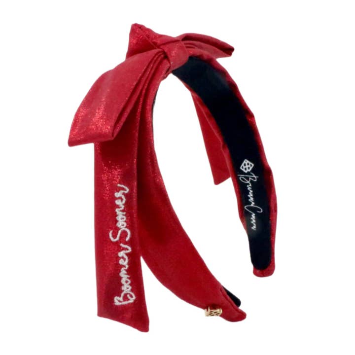 OU Haarband mit Schleife, dünn bestickt, karminrot für den Großhandel von Brianna Cannon