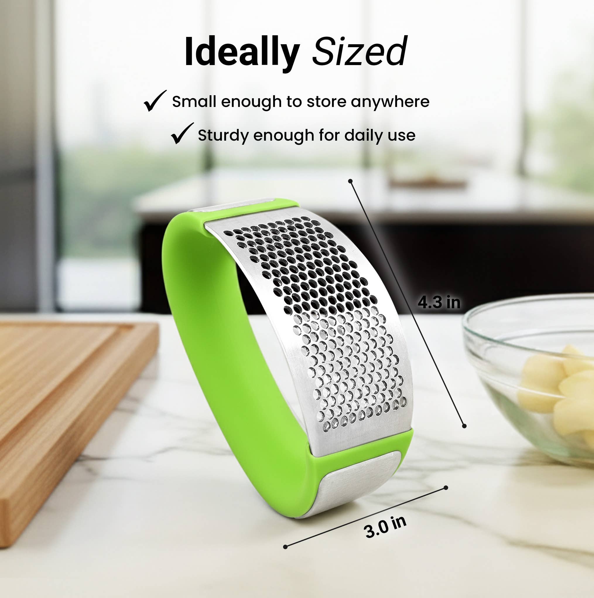 Zulay Kitchen – wholesale Kitchen tool/gadget – Garlic Press Rocker With Silicone Peeler & Scraper Set25