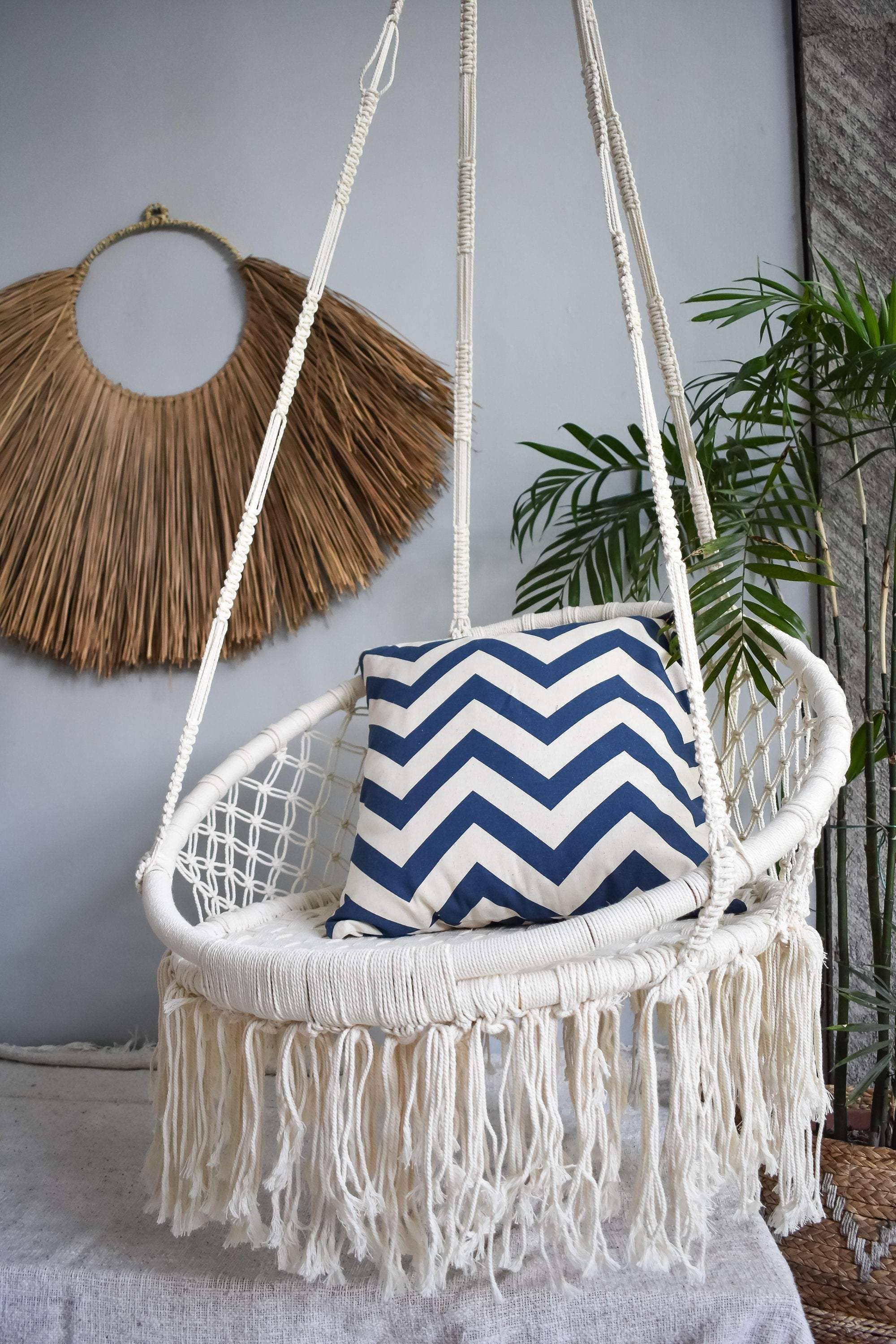 Joglo living - Wholesale Hammock - Round macrame hammock swing chair2