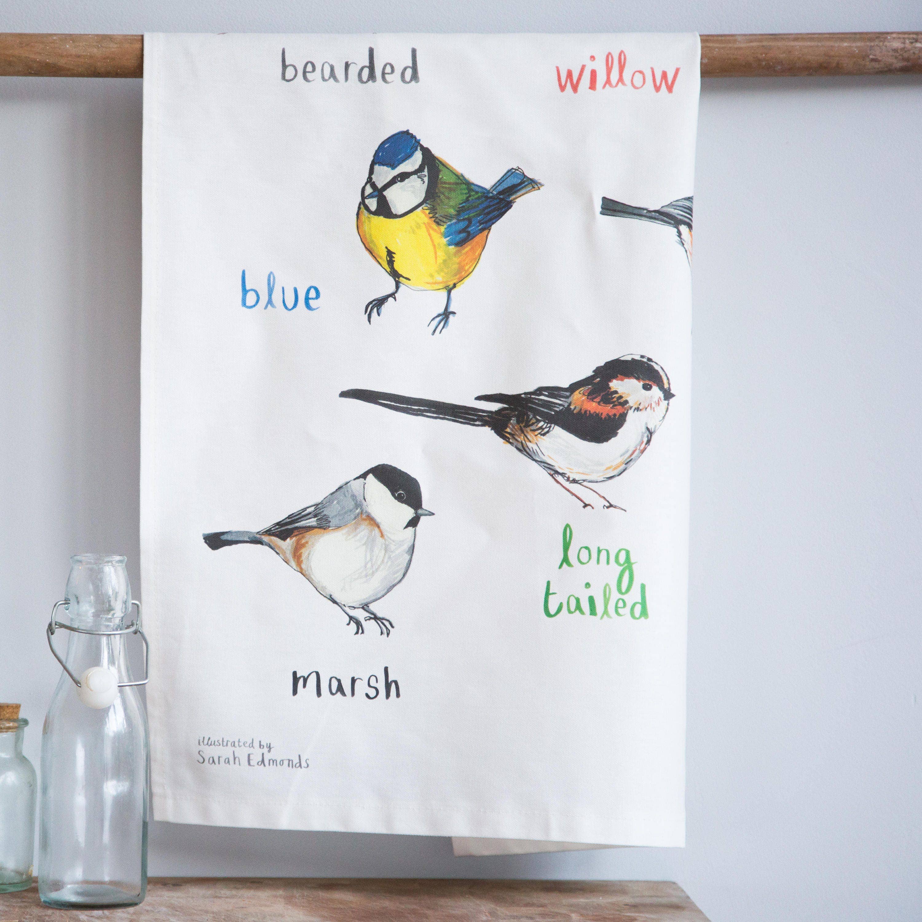 Sarah Edmonds Illustration - Wholesale Theedoek - Tits Bird katoenen theedoek6