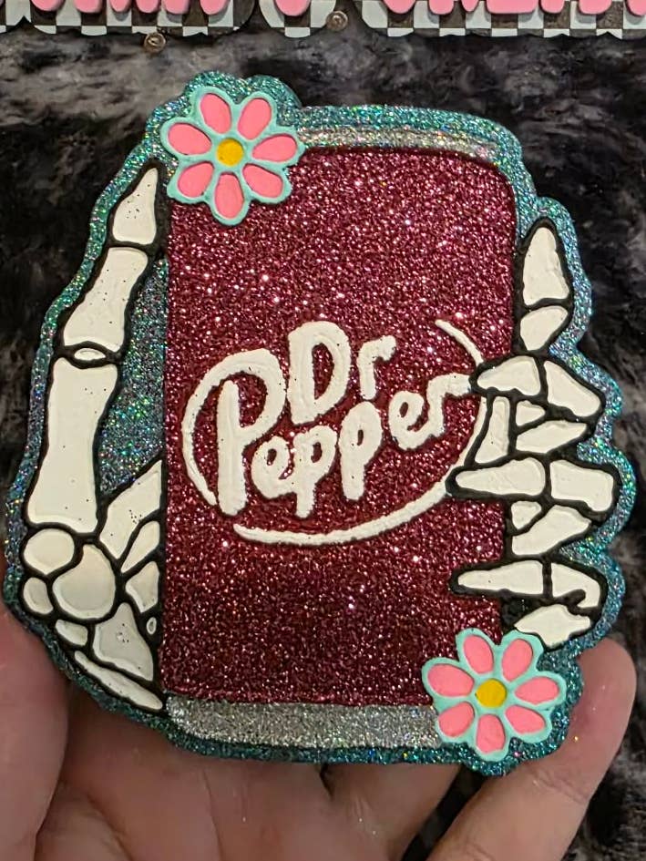 Skelly Dr. Pepper Floral Handmade Car Air Freshener for wholesale by Buckin J Creations