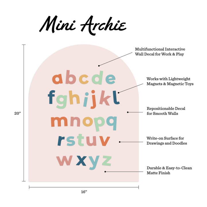 The Type Set Co. - Wholesale Wall Decal/Stickers - Blush Mini Arch Magnetic Wall Decal1