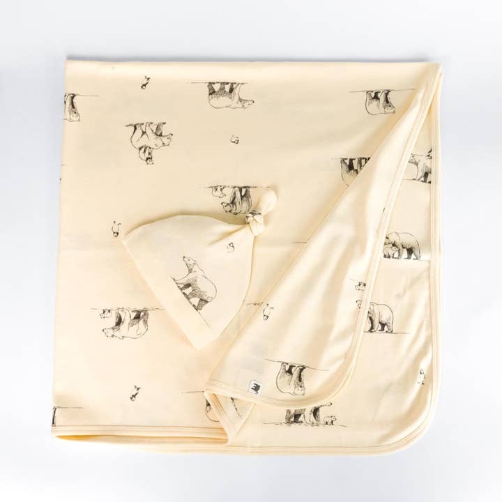 Conjunto de Manta e Gorro de Urso Polar por atacado de The Elk Baby