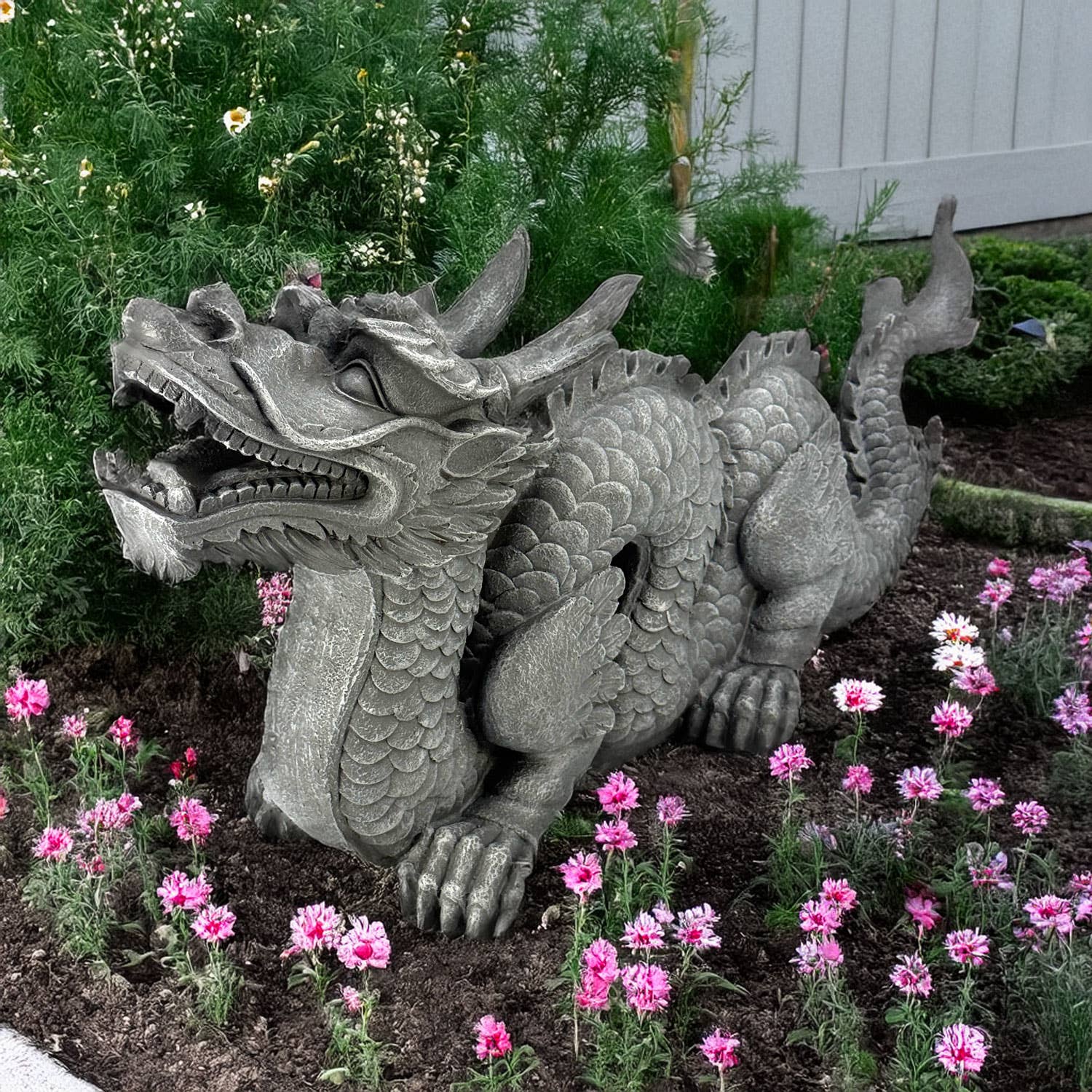 Galt International Company - Wholesale Outdoor Ornament/Decor - 28" Long Asian Dragon Stone Look Garden Statue2