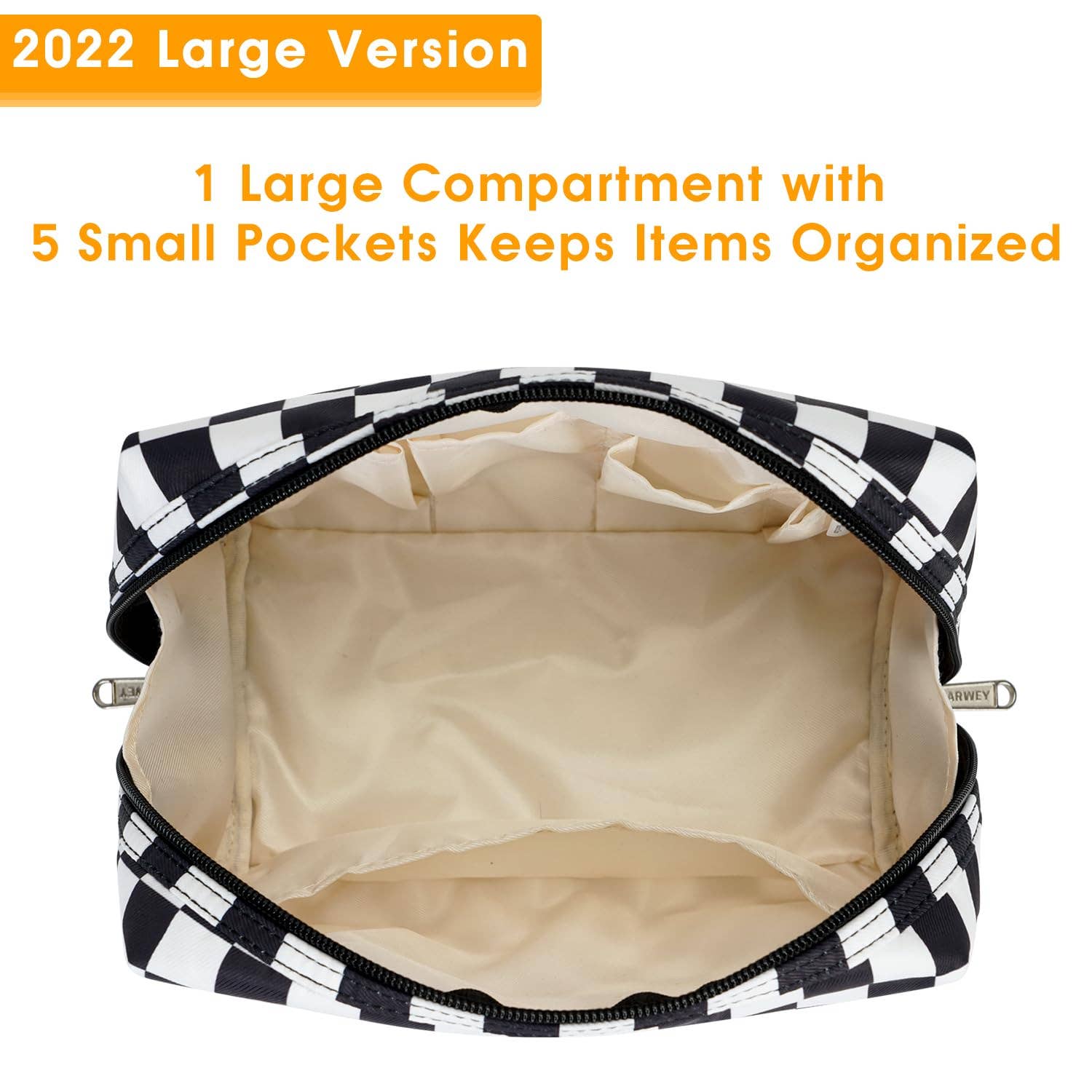 wandf - Wholesale Makeup/Cosmetic Bag - Checkered Makeup Bag Travel Cosmetic Bag Organizer Toiletry15