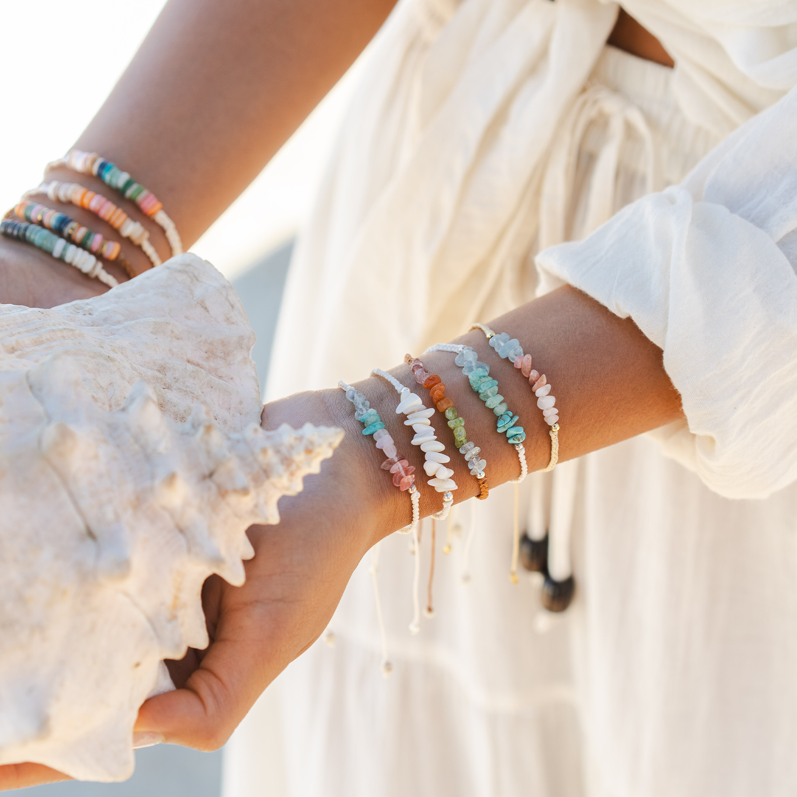 Lotus and Luna - Vendita all'ingrosso Parure di gioielli - Braccialetti Intrecciati con Pietre (Confezione da 10)1