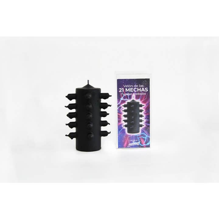 Las Velas de Mariano - Wholesale Votive Candle - 21 Mechas Black Velon