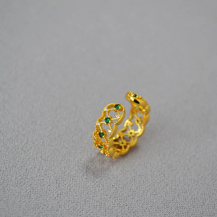 Revelari - Wholesale Multi-Stone Ring - Gold and Green Gemstone Ring1