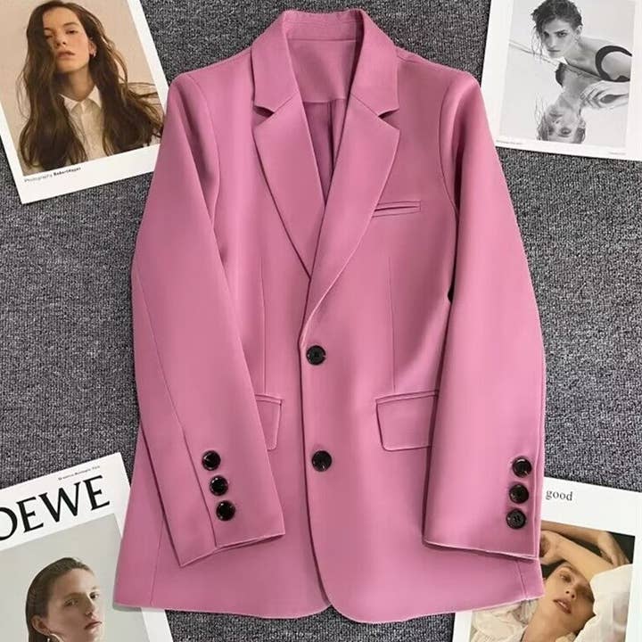 Sheer Trend - Wholesale Blazer - Women's - Solid Color Minimalist Stylish Versatile Blazer