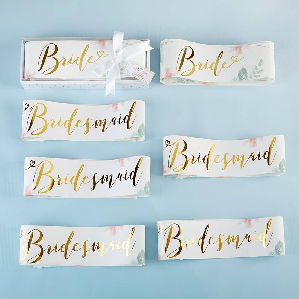 Kate Aspen – wholesale Party gift – Geometric Floral Bachelorette Sash Set (Set of 6)5