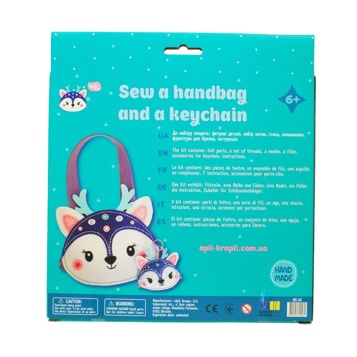 Fainotoys - Wholesale DIY Craft Kit - Kids - APLI Krapli - APLI Krapli Sewing Patterns Bag & Keychain Deer Printable Templates Materials Not Included Ages 10+4