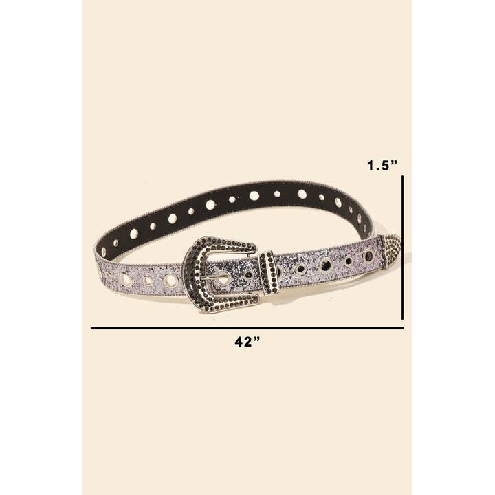 Anarchy Street - Wholesale Belt - Women's - Glitter Grommet Rhinestone Studded Belt