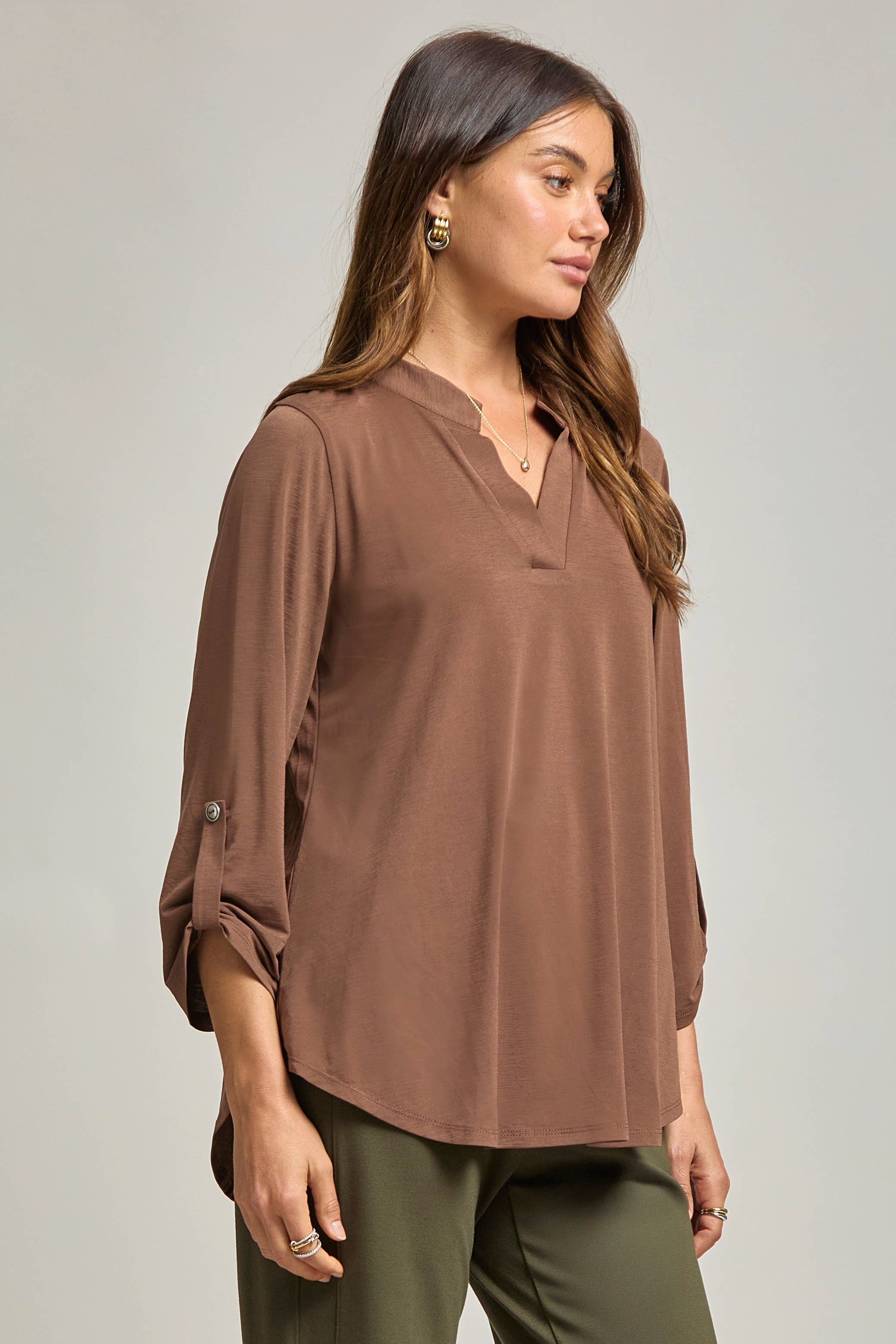 Dear Scarlett - Vente Chemisier – femme - Blouse Lizzy à manches 3/4, pratique pour le voyage15