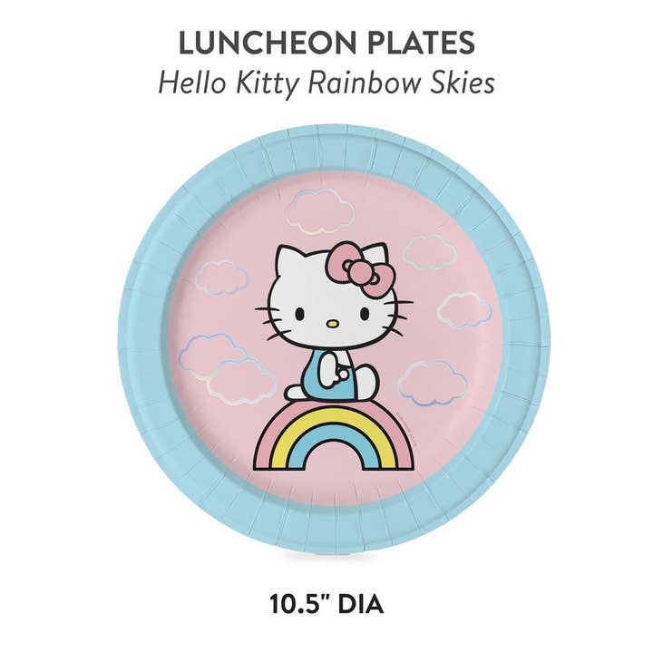 Studio Oh! - Wholesale Disposable Plate - Hello Kitty Rainbow Skies Luncheon Plates