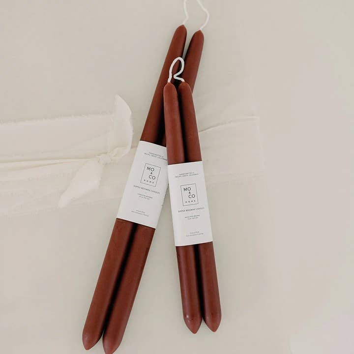 Mo&Co Home - Wholesale Tapered Candle/Candlestick - 100% Beeswax Dipped Taper Candles | All Natural, Handmade