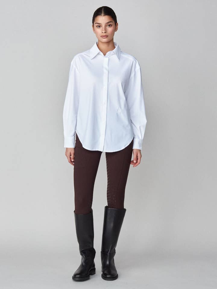 Camicia da Equitazione Elasticizzata Bianca per la vendita all'ingrosso da parte di Yagya