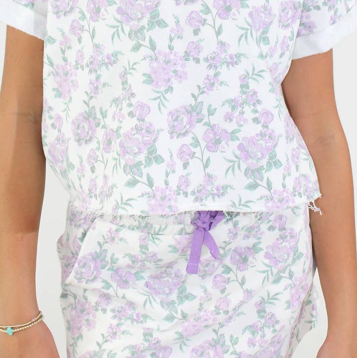 Falda-pantalón con estampado floral para niñas preadolescentes para venta al por mayor de Paper Flower