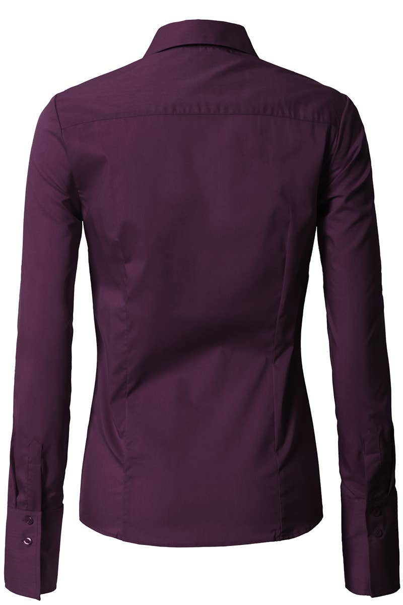 NINEXIS - Vente Chemise à col boutonné – femme - CWTDSL028_Chemises à col boutonné à manches longues68