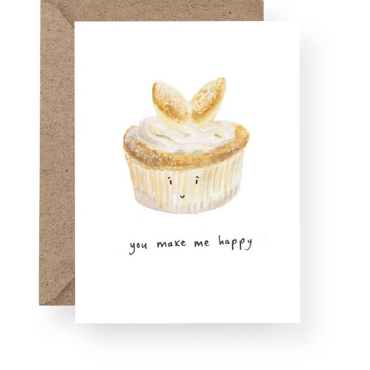 Western Sketch - Vente Cartes de déclaration d'amour - Carte de vœux Happy Cupcake WS312