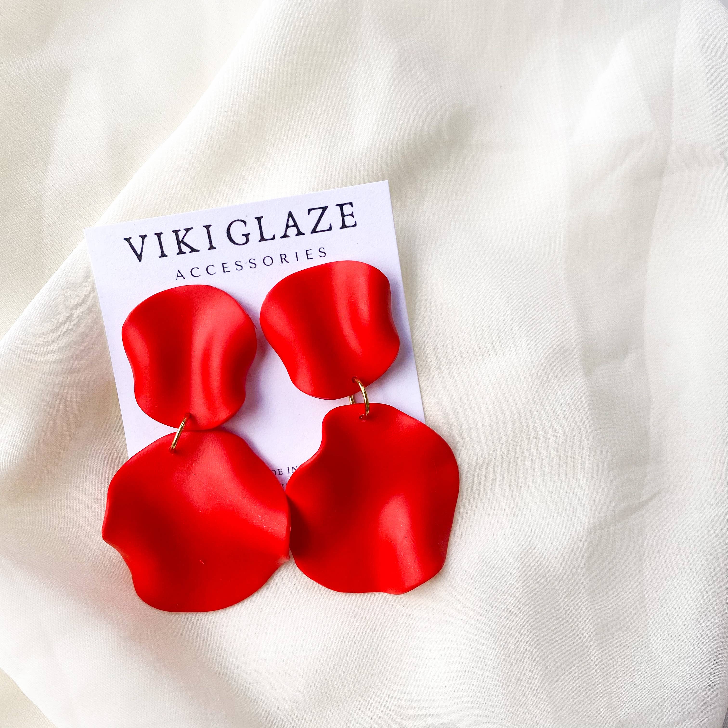 Viki Glaze Accessories - Wholesale Dangle Earrings - Eterea Earrings in red1