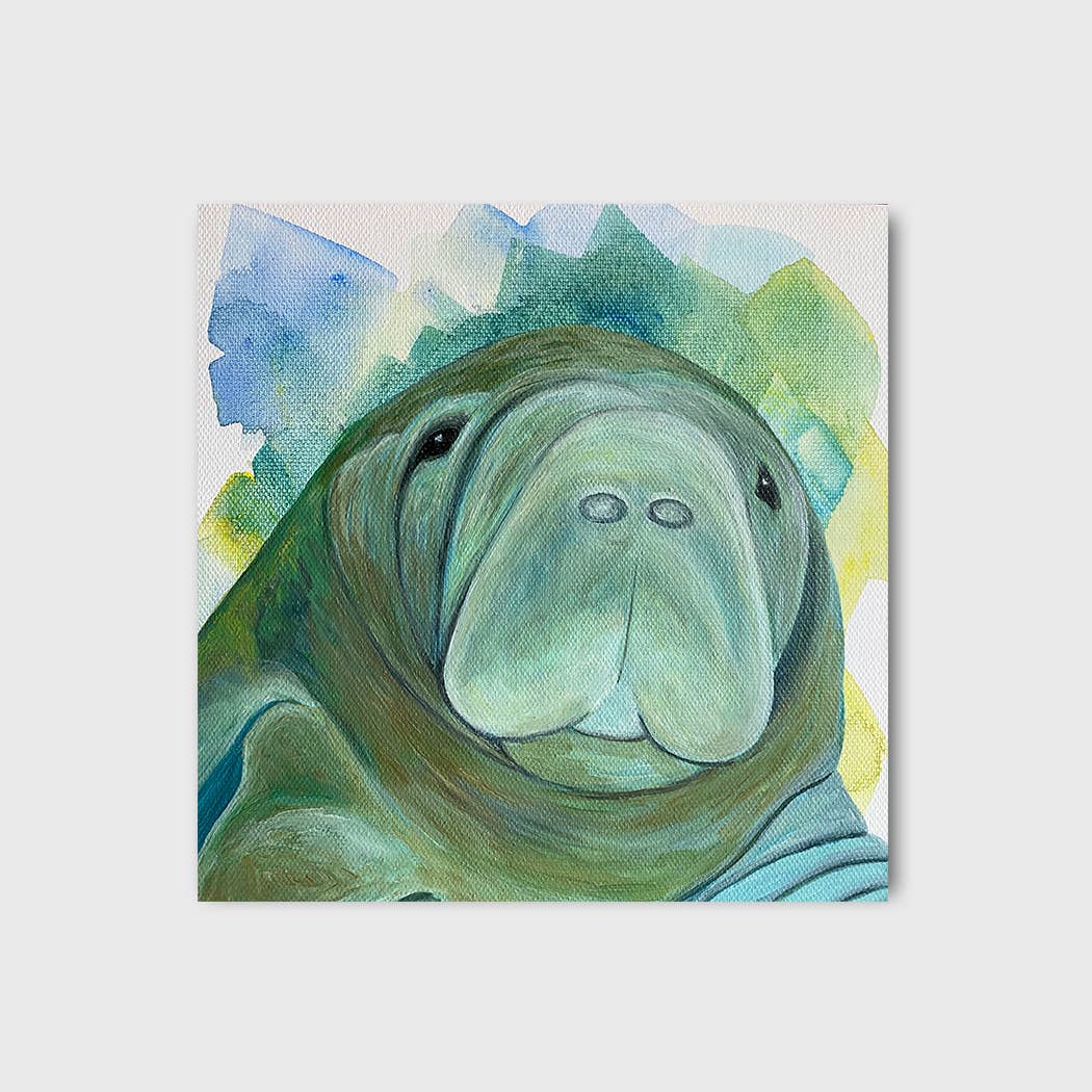 Jeanelle Demers - Wholesale Art Print - Manatee Art Print 8x8"