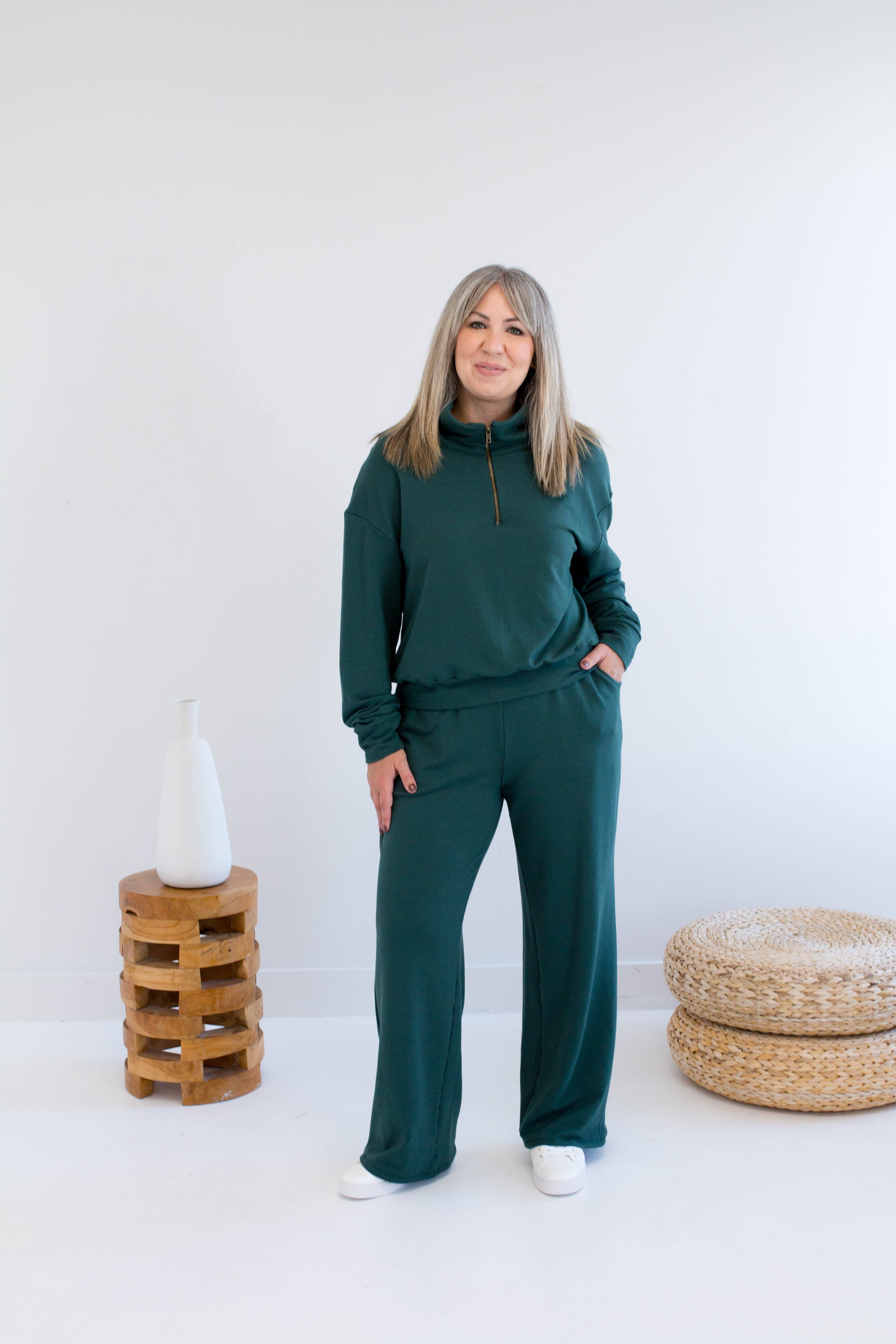 Ang Hill – wholesale Pants – Women's – [PRE-ORDER] Dori Women's Bamboo Wideleg Pants in Navy, Pine, Mocha and Black6