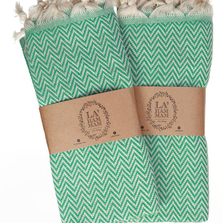 Zigzag Turkish Cotton Kitchen / Hand Towel 40x18 in for wholesale by La Hammam