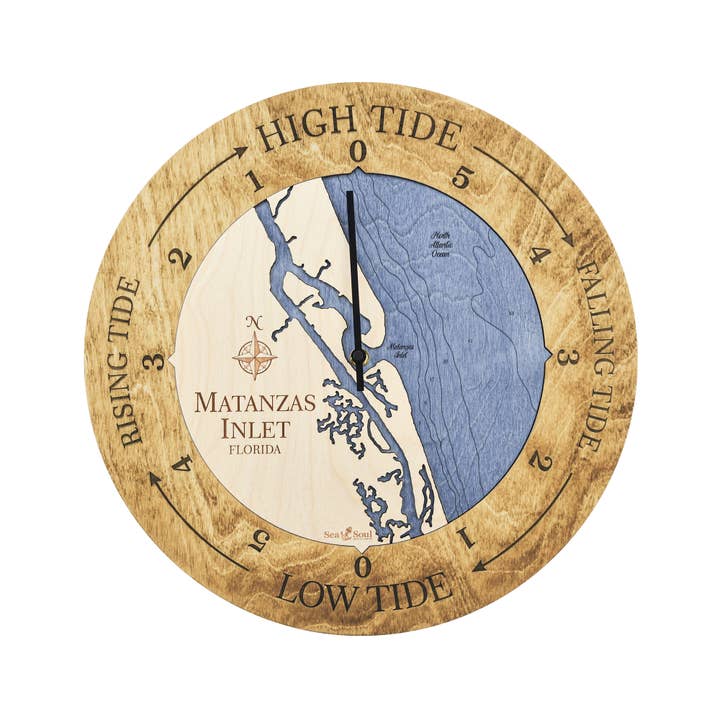 Sea & Soul Nautical Chart Art - Wholesale Wall Clock - Florida East Coast Nautical Chart Tide Clock-Many Locations112
